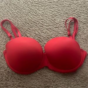 PINK balconette bra red adjustable